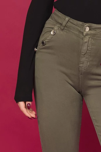 Amnesia - Zenna Keki Díszgombos Nadrág