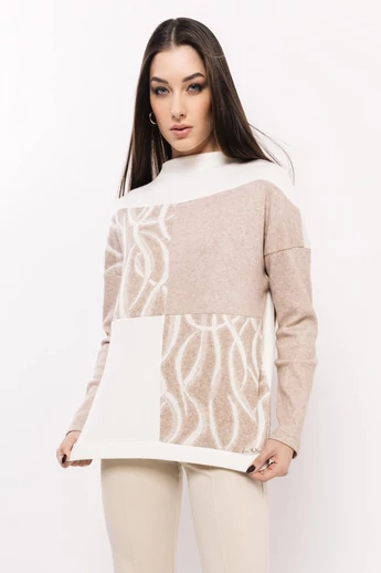 Amnesia - Meva Mintás Bézs/Ecrü Felső