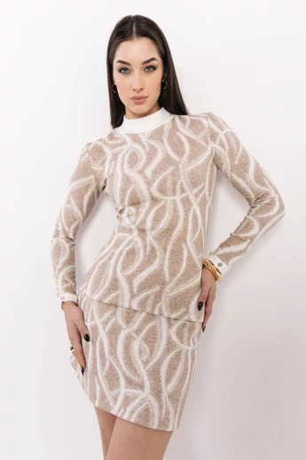 Amnesia - Kirken Mintás Bézs/Ecrü Felső