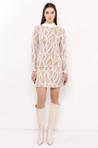 Amnesia - Kirken Mintás Bézs/Ecrü Felső