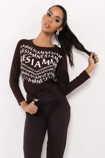 Amnesia - T-póló Sötétbarna Felső