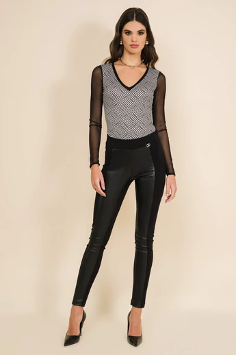 Amnesia - Alvani Fekete-Fehér Mintás Body