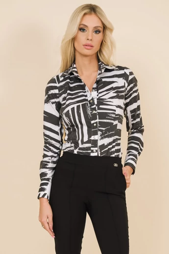 Amnesia - Banim Fekete-Fehér Mintás Body