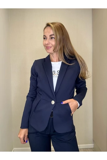 Blue Nature - 1Gombos Sötétkék Blézer (Arany Gomb)