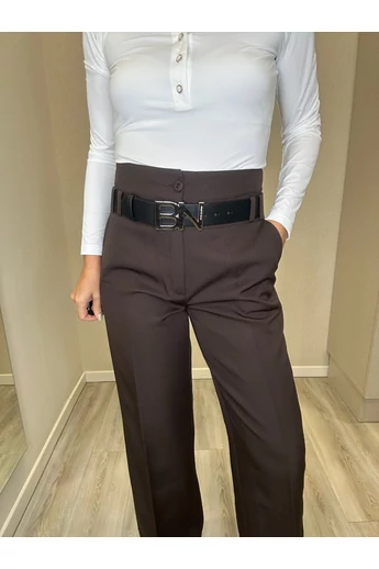 Blue Nature - Edina Sötétbarna Nadrág/Bőszárú