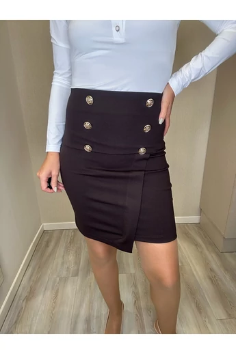 Blue Nature - Lucia Sötétbarna Szoknya/Arany Gomb