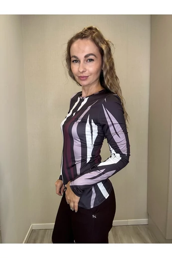 Blue Nature - Betti Mintás Fekete-Bordó Felső/Hullám