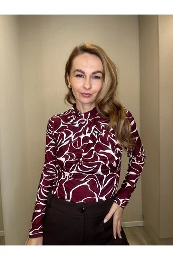 Blue Nature - Maja Mintás Bordó-Bézs Felső