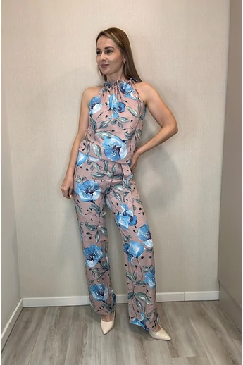 Blue Nature - Liv Tengerkék Mintás Overál