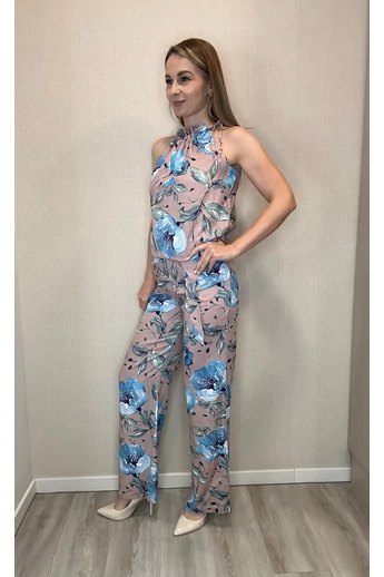 Blue Nature - Liv Tengerkék Mintás Overál