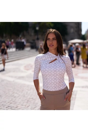 Envy - Beliz Mintás Ecrü-Bézs Body/Lánc