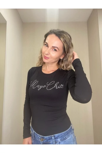 Mayo Chix - Light Fekete Strasszos Felső