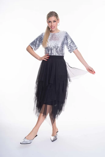 Mayo Chix - Aveo Ezüst Flitteres felső