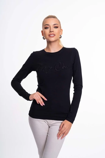 Mayo Chix - Light Hímzett Fekete Póló