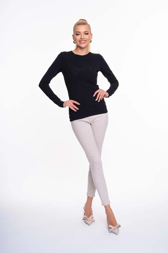 Mayo Chix - Light Hímzett Fekete Póló