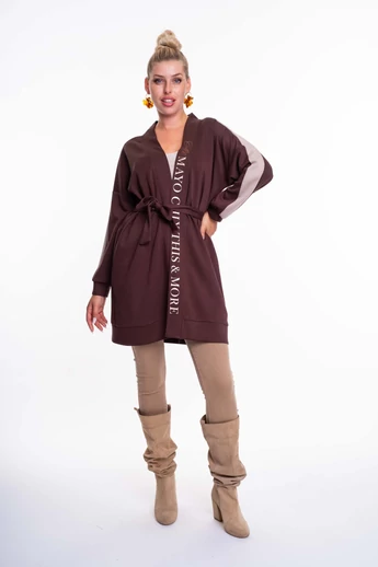 Mayo Chix - Derby Sötétbarna-Drapp Kardigán