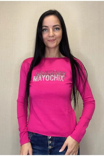 Mayo Chix - Nápoly Pink Kötött Pulóver/3Strasszos