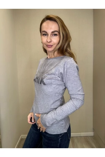 Mayo Chix - Nápoly Szürke Pulóver/Átmenetes Strassz