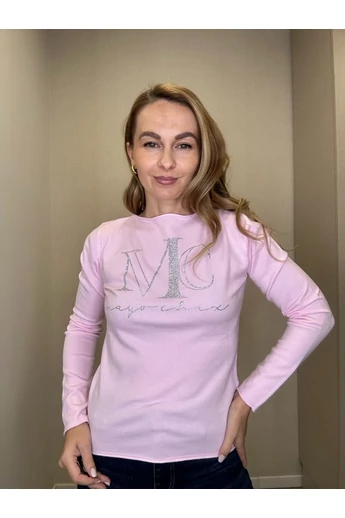 Mayo Chix - Nápoly Halványrózsaszín Pulóver/Nagystrasszos