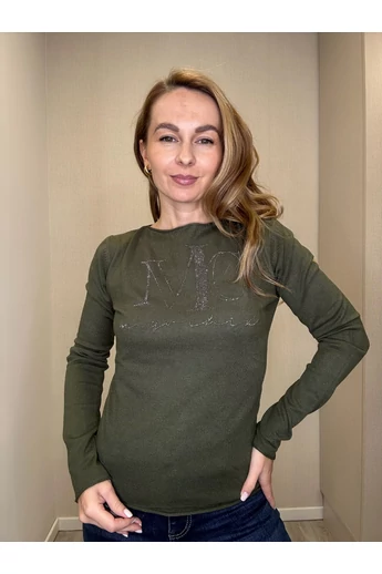 Mayo Chix - Nápoly Sötétkeki Pulóver/Nagystrasszos