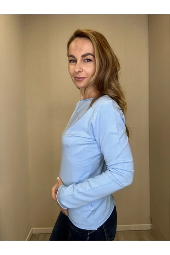 Mayo Chix - Nápoly Világoskék Pulóver/Nagystrasszos