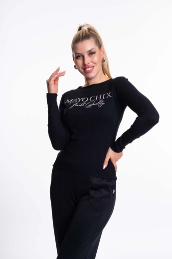 Mayo Chix - Nápoly Fekete Pulóver/Dombornyomott