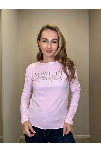 Mayo Chix - Nápoly Halványrózsaszín Pulóver/Dombornyomott