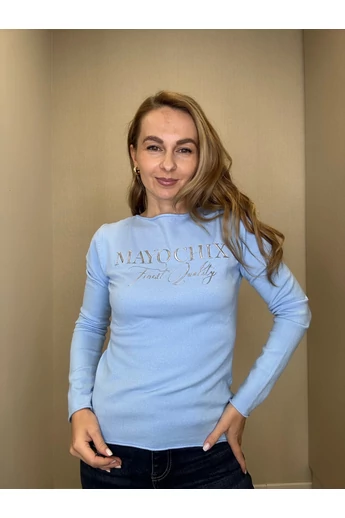 Mayo Chix - Nápoly Világoskék Pulóver/Dombornyomott