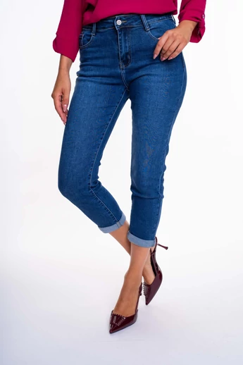 Mayo Chix - Babylon Sötétkék Mom Fit Farmernadrág