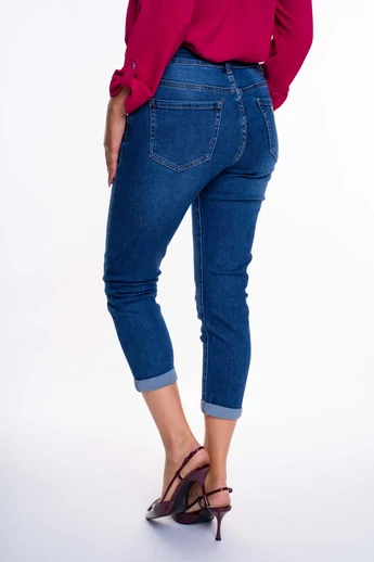 Mayo Chix - Babylon Sötétkék Mom Fit Farmernadrág