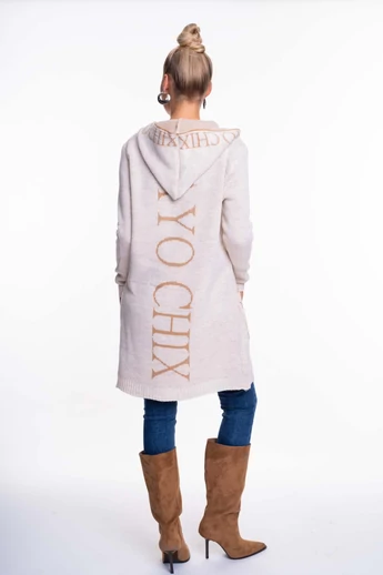 Mayo Chix - Wolf Ecrü/Drapp Kardigán