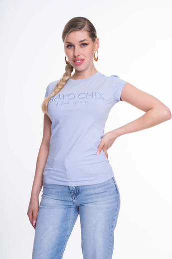 Mayo Chix - Light Hímzett Világoskék Póló