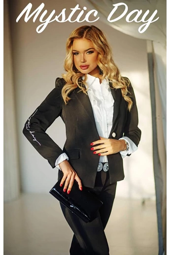 Mystic Day - Toscana Hímzett Fekete Nadrág