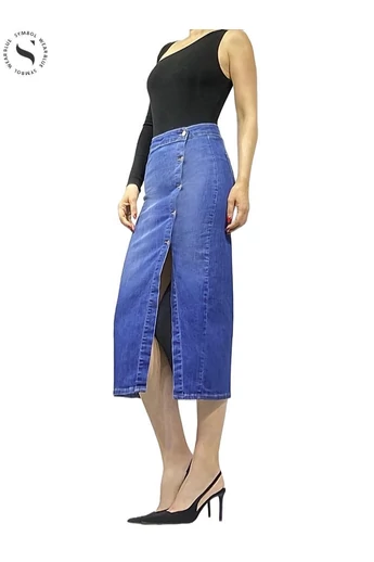 Twister - Bree Koptatott Kék Farmerszoknya