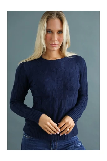 Warp Zone - Sötétkék Kötött Pulóver