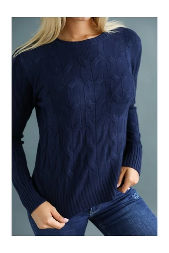 Warp Zone - Sötétkék Kötött Pulóver