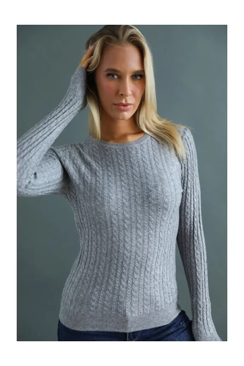 Warp Zone - Világosszürke Kötött Pulóver