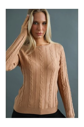 Warp Zone - Karmell Kötött Pulóver