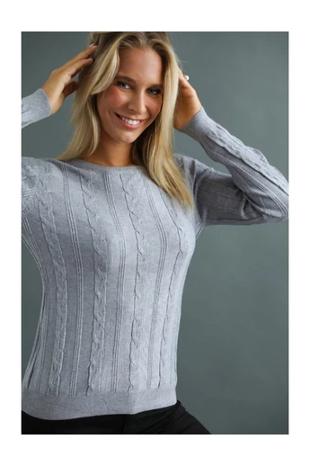 Warp Zone - Világosszürke Kötött Pulóver