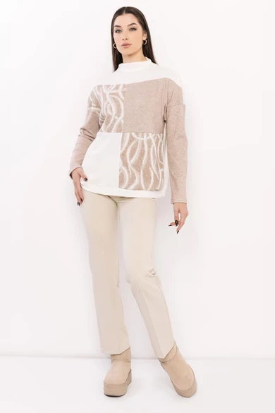 Amnesia - Meva Mintás Bézs/Ecrü Felső