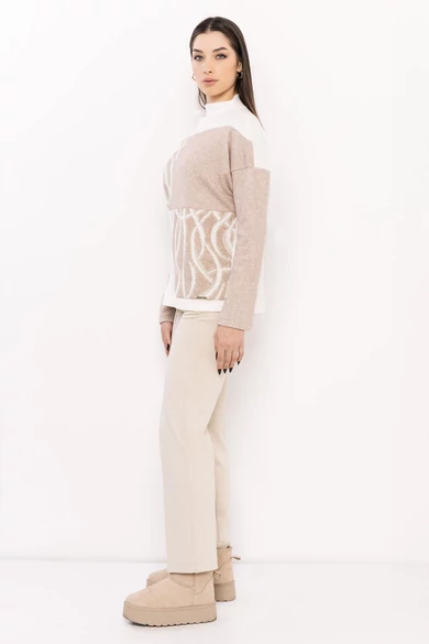 Amnesia - Meva Mintás Bézs/Ecrü Felső