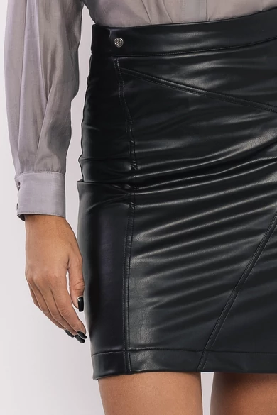 Amnesia - Aurora Fekete Műbőr Szoknya