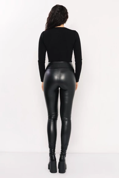 Amnesia - Vica Fekete Bőrhatású Leggings