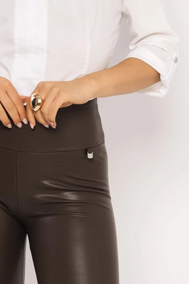 Amnesia - Vica Sötétbarna Bőrhatású Leggings