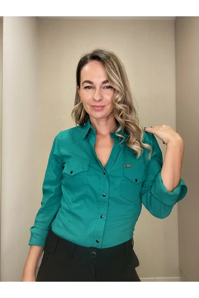 Blue Nature - Patentos Zöld Blúz