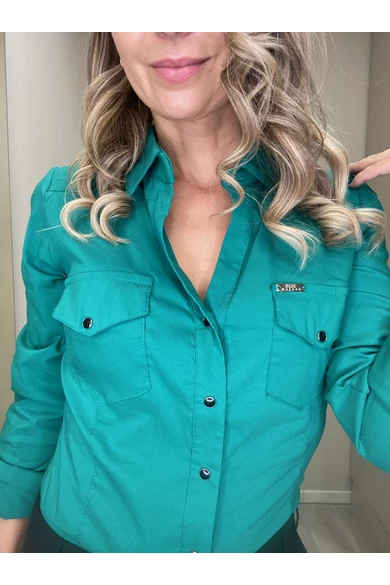 Blue Nature - Patentos Zöld Blúz