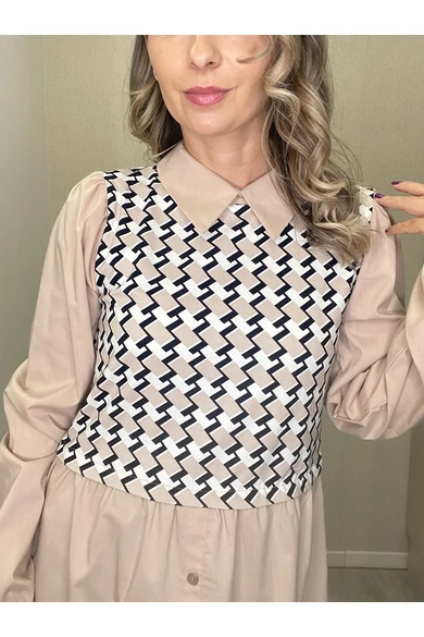 Blue Nature - Nilla Drapp Mintás Felső