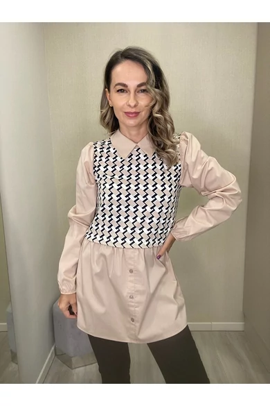 Blue Nature - Nilla Drapp Mintás Felső