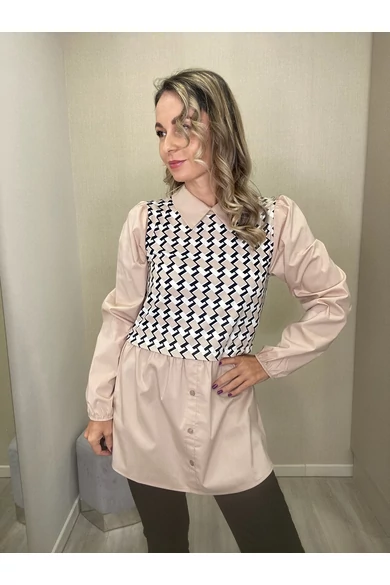 Blue Nature - Nilla Drapp Mintás Felső