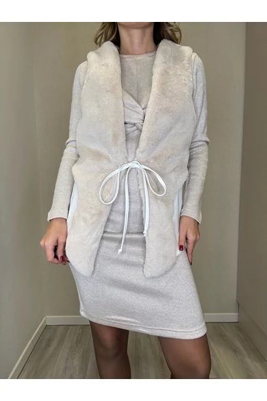 Blue Nature - Csücskös Bézs Mellény